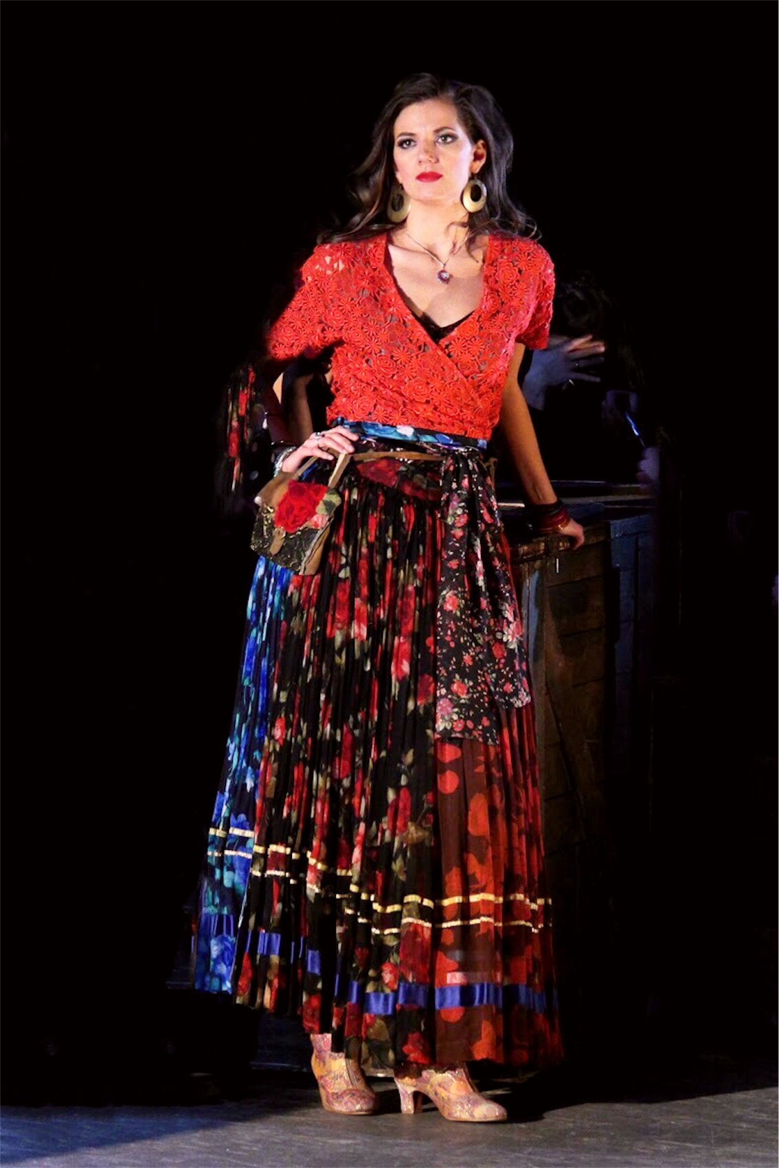 stage foto from Carmen as Carmen standing in the dress